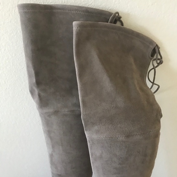 Stuart Weitzman Highland suede over the knee boots Topo gray 6.5 - Picture 5 of 11